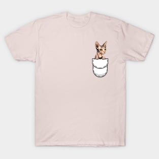 Funny Sphynx Pocket Cat T-Shirt